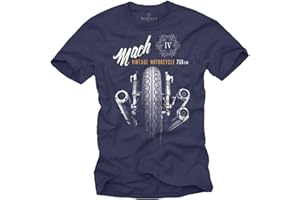 MAKAYA Maglietta Vintage Motocicletta - T-Shirt moto Mach 4 - Uomo