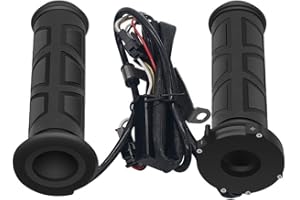 DAZZLEEX Poignées chauffantes de moto, 22 mm, couvre-guidon électrique, pour interrupteur ultra fin, couvercle amovible et refermable DC 12 V Noir