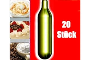 NEMT Lot de 20 cartouches de N2O pour crème chantilly, compatibles avec tous les types de siphon à crème