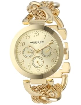 Akribos XXIV Damen-Armbanduhr Multifunktions-Mesh Link Armband