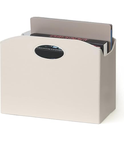 Porte-revues En Cuir PU Pliable - 34,8x18,8x26,8 Cm, Rangement Magazines Livres, Bureau Salon Maison, Marron