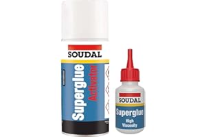 Soudal alta viscosità Superglue 50 g + attivatore 200 ml di fissaggio Mitre kit