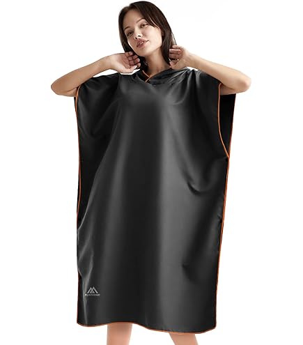 Poncho Serviette Microfibre Séchage Rapide – Peignoir Plage Surf Avec Capuche Pour Homme Femme