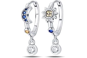 QIKAOLA 925 Pendientes de plata de ley para las mujeres Pendientes de aro pequeño Huggie Pendientes de plata hipoalergénico Cubic Zirconia Pendientes de aro