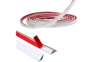 FARYODI Modanature flessibili autoadesive da soffitto, in TPE, per soffitto e transizione da parete, 3 m, colore bianco (27 mm x 20 mm)