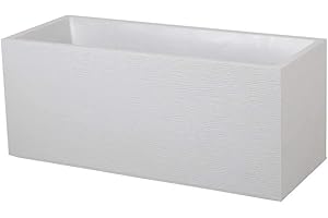 EDA Plastiques Jardinière GRAPHIT blanc cérusé - 99,5 x 39 x 43 - 98 L