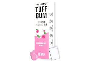 ROCKJAW® Tuff Gum 2.0 with B Vitamins (Stim-Free) - 10 Pack - 100% Xylitol, Aspartame-Free, Sugar-Free (Bubblemint Blast)