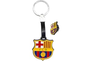 ms móvil shop Llavero Barcelona FC – Escudo Oficial en Metal con Cinta Resistente – Incluye Pin del Club – 90 mm – Accesorio Duradero y Perfecto para Aficionados