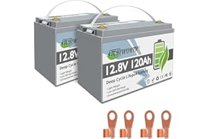 TCBWORTH 12V 120AH LiFePO4 Grado A Celle di batteria con ciclo profondo BMS oltre 10000 volte, adatto per solare, RV, rimorchio, trolling motor, barca, staffa e serie parallelo,2 pezzi