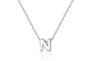 Silvora Letras A - Z Plata Colgantes Alfabeto para Hija Madre Abuela Mujeres, Collar de Plata 46cm Largo + 5cm Alargador, Plata de Primera Ley