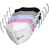 Promisca Unisex N95 (Pack of 5) Ear Loop Style Protective Face Mask 5 layered filtration with genuine Melt Blown and Hot Air Cotton Layers (Regular): 