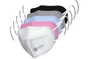 Promisca Unisex N95 (Pack of 5) Ear Loop Style Protective Face Mask 5 layered filtration with genuine Melt Blown and Hot Air Cotton Layers (Regular)