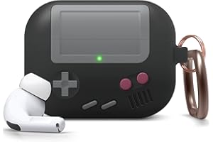 elago AW5 Etui kompatybilne z Apple AirPods Pro, klasyczne etui z przenośną konsolą do gier z brelokiem [zarejestrowany patent USA] - czarne