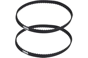 PATIKIL 2pcs 150XL Rubber Timing Belt 75 Teeth 10mm Width 5.08mm Pitch Synchronous Closed Loop Geared Drive Belt Black for Industrial