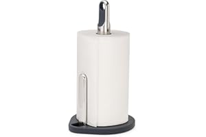 Joseph Joseph Hold Porte-Rouleau de Cuisine, Essuie Tout, Bras à Tension, Facile à déchirer d'une Seule Main, Base Lourde, Antidérapant, Convient aux Rouleaux 140mm, Graphite