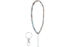 cobee Charme de téléphone perlé, Charme de téléphone fait à la main avec des pierres précieuses naturelles Longe de téléphone de mode pour femmes Dragonne pour téléphone portable(Amazonite)