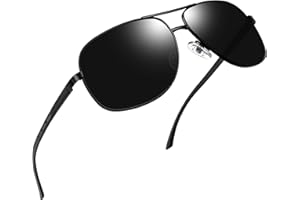 Joopin Polarizadas Gafas de Sol Hombre de Metal Rectangulares Clásicas Militares Vintage Protección UV400 para Conducir Ciclismo Golf Pesca