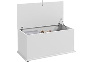 HOMCOM Cassapanca, Panca Contenitore Multiuso con Cerniere di Sicurezza, Panca Portaoggetti Scarpiera in Legno con Coperchio per Ingresso, Corridoio, Camera da Letto, Soggiorno, 80x40x40cm, Bianco