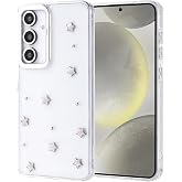 Coverzone Samsung Galaxy S24 FE ile uyumlu Kılıf Airbag K&ouml;şeli 2mm Kamera &Ccedil;ıkıntı Korumalı Simli Şeffaf Baskılı Z-Kutup Kapak
