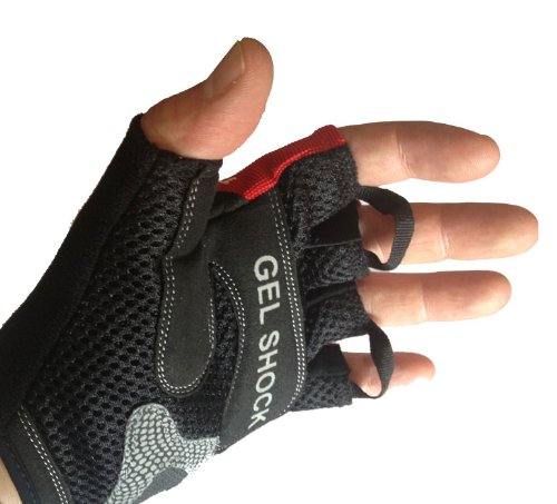 Mammoth XT Fingerlose Gel Gepolsterte / Stoßdämpf Technologie Handschuhe – Gewichtheben / Radfahren / Rudern / Training Fäustlinge - 2