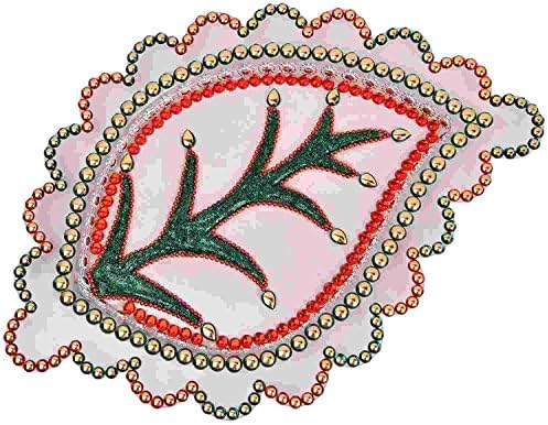 Dhara Art White Pooja Thali Plate Hand Art ated Religious Gift Indian Tradition Christmas