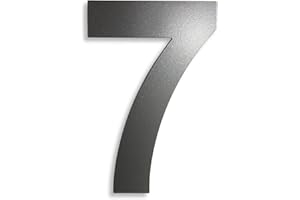 KTC-HOME - PREMIUM Hausnummer Eisenglimmer inkl. Montagematerial - pulverbeschichtet - Arial - Höhe 20 cm - DB 703 - rostfrei & wetterfestes Hausnummernschild - Hausnummer 7 -