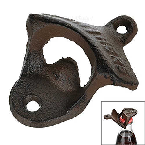 PIXNOR Klassisch Wand Befestigt Flaschenöffner Vintage-Stil (braun) - 2