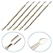 Elite99 Nail Perfection Steel Dual Pusher Cuticle Remover Stainless Steel Double End Manicure Pedicure Nails Cleaner Scraper Tool Gold 5PCS