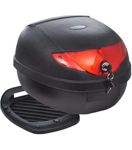 SEVICO Motorradkoffer Top-Case Roller und Motorrad Koffer Silber Motorradtasche Helmkoffer für