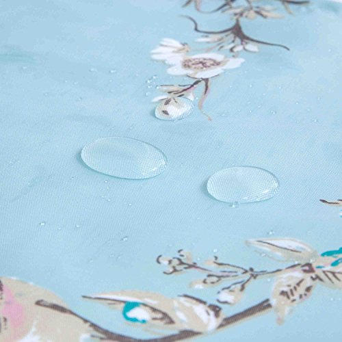 Alicemall Duschvorhang Bad Wasserdicht Anti-Schimmel Vorhang Blau 180cmx180cm (Vögel und Blumen) - 5