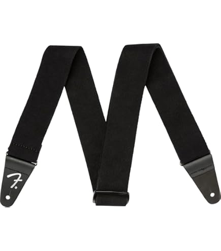 Fender Joe Strummer Vintage Strap - Sangle Cuir Noir/Léopard Signature Clash - Largeur 6,35 Cm - Style Punk Rock Légendaire