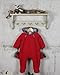 The Essential One - Red Quilted Fur Trim Pramsuit - EO182 - Newborn