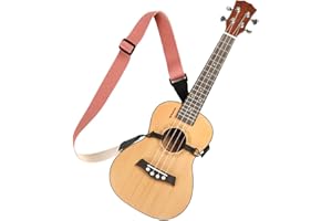 NOBRAND Tracolla regolabile per ukulele, mini tracolla per chitarra da collo, per adulti e bambini, senza forare
