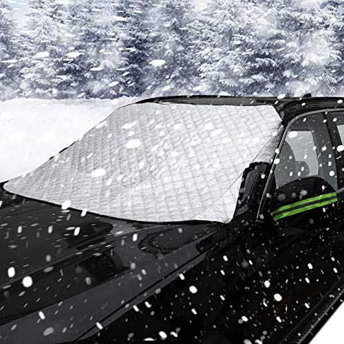 Preisvergleich Produktbild PowerTiger Frontscheibenabdeckung Auto Scheibenabdeckung Windschutzscheibe Abdeckung Frontscheibe Frostabdeckung Schneeabdeckung EIS Schutzfolie Sonnenschutz Größe 190 * 125 cm geeignet für SUV