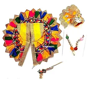 krishnagallery Laddu Gopal Soft Dress Combo Set (Orange)