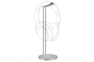 GEEKRIA Aluminum Alloy Headphones Stand for Over-Ear Headphones, Gaming Headset Holder, Desk Display Headphone Hanger with Solid Heavy Base, Compatible with Beats, Sennheiser (Matt Silver)