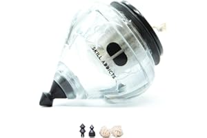 SKILL ADDICTS SA Fixed Spin Top - Clear (Includes Spintop Strings, Accessories and Spinning Top Tricks Learning App)