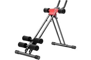 cukoekim Ab Workout Equipment, 5 Gears Adjustable Ab Trainer Machine, Full Body Workout Machine with LCD Monitor, Foldable Ab Crunch Machine Multi-Functional Exercise Equipment for Home Gym Office
