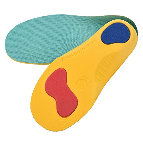 Sonew Las Plantillas ortopédicas para niños previenen el pie Plano, el pie Valgus, la pronación del pie, etc. Almohadillas de Zapato 3D a Prueba de choques Transpirables Insertos Niños Niñas(L)
