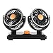 Produktbild SZRWD Auto Ventilator, Auto Kfz Lüfter/Doppellüfter Auto Drehbares justierbares Elektroauto 360 Fans Sommer-kühlender Luft-Zirkulator mit lärmarmem für Familien-Auto Van, Leistung 8W/15W, 24V, Orange