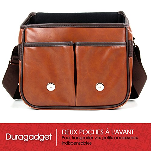 Sacoche aspect cuir pour appareils photo Nikon DF  D5300   D3300 et Sony DSC-HX400   HX400V  DSC-RX10M3   RX10 III     couleur marron par DURAGADGET