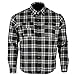 Produktbild Bikers Gear Australia Limited Motorrad Kevlar Aramid gefüttert Schutz Flanell Hemd Streifen, schwarz und weiß, Größe 4 X L