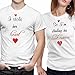 Adyk Cotton Couple T-shirts I Stole Her Heart So I Am Stealing His Last Name - Pack Of 2 (White) RS.599.00