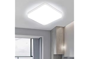 Eyesgood Led Ceiling Light 36W Bathroom Lights Ceiling Square 6500K Daylight Modern White 3240LM Bright IP44 Waterproof Flush Mounted Lighting Fixture for Bedroom Living Room Kitchen Ultra Thin