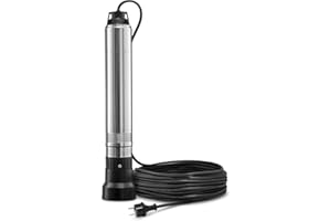 TROTEC Pompe de puits TDP 370 E - 700 W 5100 l/h - hauteur refoulement 40m, prise électrique, arrosage, pompe puit immergée