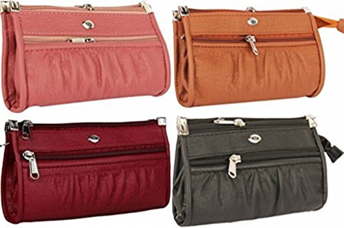 Modish Designs Multipurpose Make-up Pouch/Toiletry Bag/Cosmetic Pouch/ Clutch/ Wallet For Women & Girls - Combo of 4 (Maroon , Tan , Peach & Black) RS.499 (79.00% Off) - Amazon
