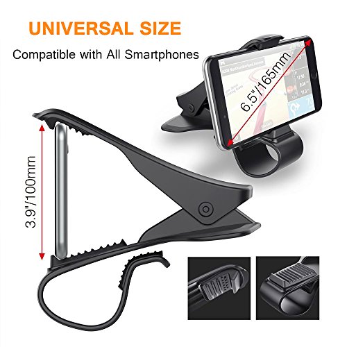 iVoler - Supporto porta cellulare da auto, con fissaggio potente, senza ventosa, per iPhone 7/7 Plus/6S/6S Plus/5S/5C/SE, Samsung Galaxy S8/S7 Edge/S6 Edge, Huawei P10/P9/P8 Lite, LG G6, GPS, lettori MP3 e altri Smatphone
