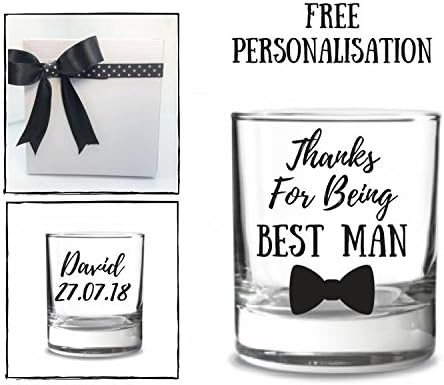 Best man whiskey glass, personalised best man gifts for wedding, 1 x pint glass with option to personalise and change wording FREE of charge.