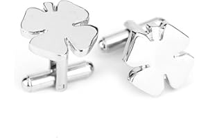 Fablcrew 2 Pièces Boutons de Manchette Forme de Trèfle à 4 Feuilles pour Costume Chemises Hommes Femme Mode Bijoux pour Homme Shirt