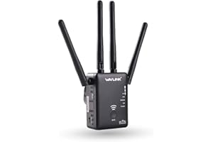 WiFi Extender Booster，WAVLINK AC1200 Dual Band WiFi Booster, compatible with all WLAN devices, Support WiFi Repeater/WiFi Router/Wireless Access Point Mode, WPS, plug & play, 2 Ethernet ports